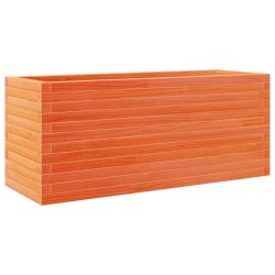 Jardinière cire marron 110x40x46 cm bois de pin massif 
