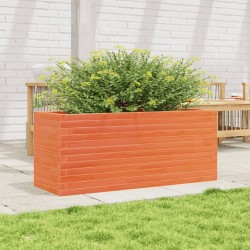 Jardinière cire marron 110x40x46 cm bois de pin massif 