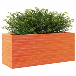 Jardinière cire marron 110x40x46 cm bois de pin massif 