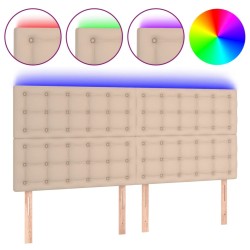 Tête de lit à LED Cappuccino 200x5x118/128 cm Similicuir 