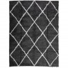 Tapis shaggy à poils longs moderne noir et crème 300x400 cm 