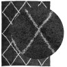 Tapis shaggy à poils longs moderne noir et crème 300x400 cm 