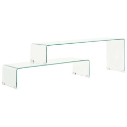 Ensemble de table basse 2 pcs 90x30x20/110x30x40cm Verre trempé 