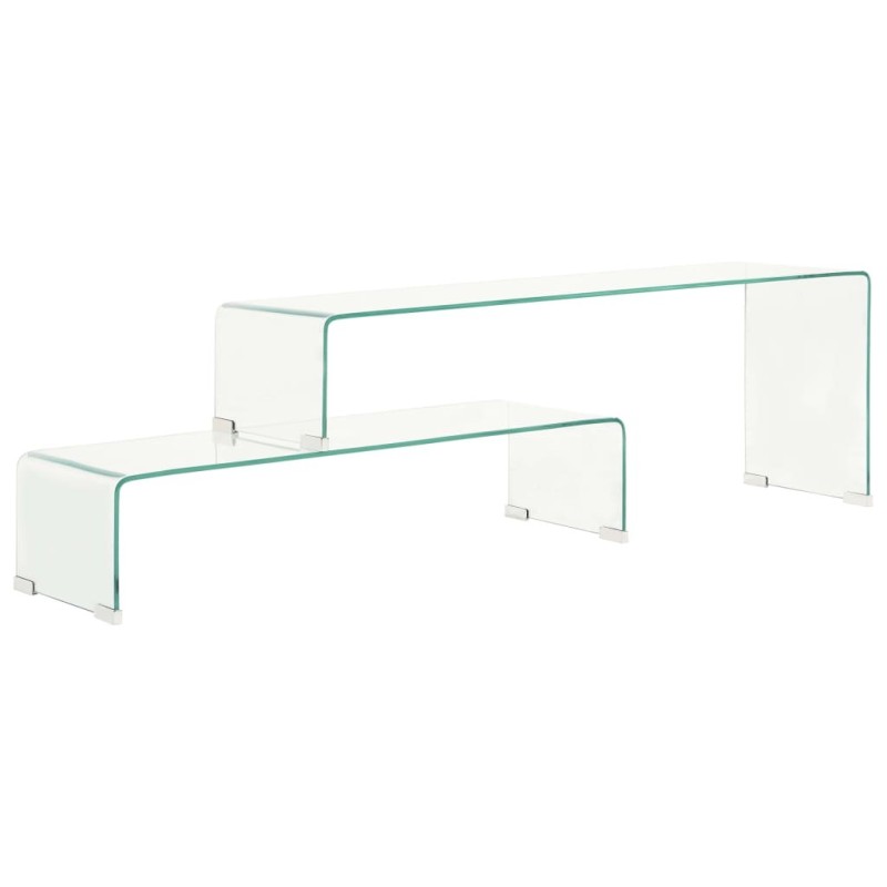 Ensemble de table basse 2 pcs 90x30x20/110x30x40cm Verre trempé Ensemble de table basse 2 pcs 90x30x20/110x30x40cm Verre trempé