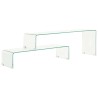 Ensemble de table basse 2 pcs 90x30x20/110x30x40cm Verre trempé 