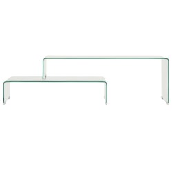 Ensemble de table basse 2 pcs 90x30x20/110x30x40cm Verre trempé 