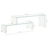 Ensemble de table basse 2 pcs 90x30x20/110x30x40cm Verre trempé 