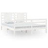 Cadre de lit sans matelas blanc 160x200 cm bois de pin massif 