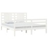 Cadre de lit sans matelas blanc 160x200 cm bois de pin massif 