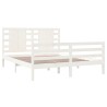 Cadre de lit sans matelas blanc 160x200 cm bois de pin massif 