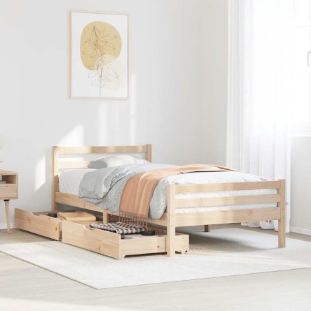 Cadre de lit sans matelas 90x200 cm bois de pin massif 