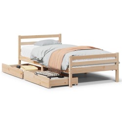 Cadre de lit sans matelas 90x200 cm bois de pin massif 
