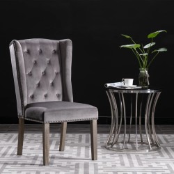 Chaise à manger Gris Velours 