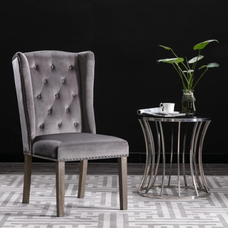Chaise à manger Gris Velours 