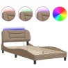 Cadre de lit avec LED sans matelas cappuccino 100x200 cm 