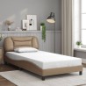 Cadre de lit avec LED sans matelas cappuccino 100x200 cm 