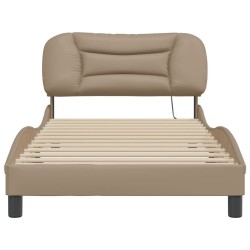 Cadre de lit avec LED sans matelas cappuccino 100x200 cm 