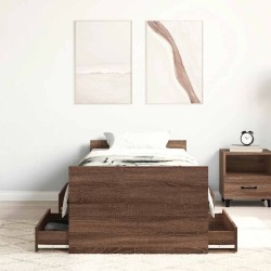 Cadre de lit sans matelas chêne marron 100x200 cm 