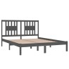 Cadre de lit sans matelas gris bois massif 