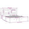 Cadre de lit sans matelas gris bois massif 