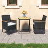 Ensemble de bistro de jardin 3 pcs rotin et bois d’acacia noir 