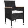 Ensemble de bistro de jardin 3 pcs rotin et bois d’acacia noir 