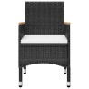 Ensemble de bistro de jardin 3 pcs rotin et bois d’acacia noir 