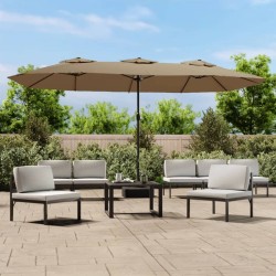 Parasol à double tête taupe 449x245 cm 