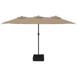 Parasol à double tête taupe 449x245 cm 