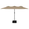 Parasol à double tête taupe 449x245 cm 