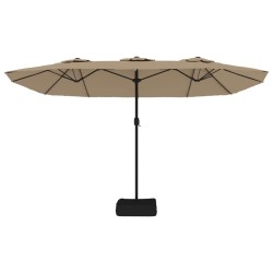 Parasol à double tête taupe 449x245 cm 