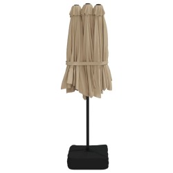 Parasol à double tête taupe 449x245 cm 