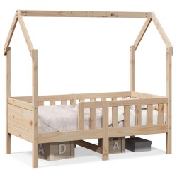 Cadre de lit d'enfants forme de maison sans matelas pin 