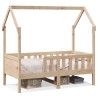 Cadre de lit d'enfants forme de maison sans matelas pin 