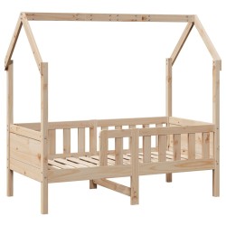 Cadre de lit d'enfants forme de maison sans matelas pin 