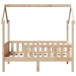 Cadre de lit d'enfants forme de maison sans matelas pin 