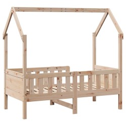 Cadre de lit d'enfants forme de maison sans matelas pin 