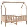 Cadre de lit d'enfants forme de maison sans matelas pin 