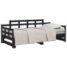 Lit coulissant sans matelas noir bois de pin massif 