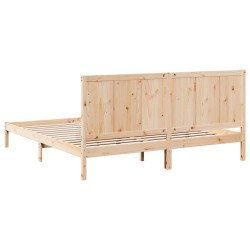 Cadre de lit extra long sans matelas 200x210 cm bois massif 