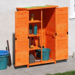 Abri à outils de jardin marron 83x57x140 cm bois massif pin 