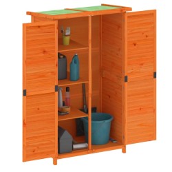 Abri à outils de jardin marron 83x57x140 cm bois massif pin 
