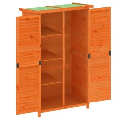 Abri à outils de jardin marron 83x57x140 cm bois massif pin 