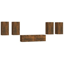 Ensemble de meubles TV 6 pcs Chêne fumé Bois d'ingénierie 