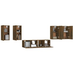 Ensemble de meubles TV 6 pcs Chêne fumé Bois d'ingénierie 