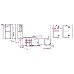 Ensemble de meubles TV 6 pcs Chêne fumé Bois d'ingénierie 