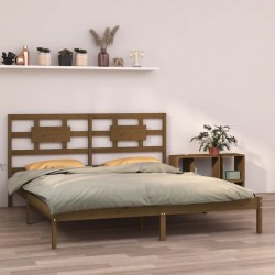Cadre de lit sans matelas marron miel 200x200 cm bois massif 