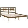 Cadre de lit sans matelas marron miel 200x200 cm bois massif 