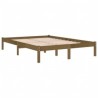 Cadre de lit sans matelas marron miel 200x200 cm bois massif 