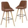 Tabourets de bar lot de 2 marron velours 